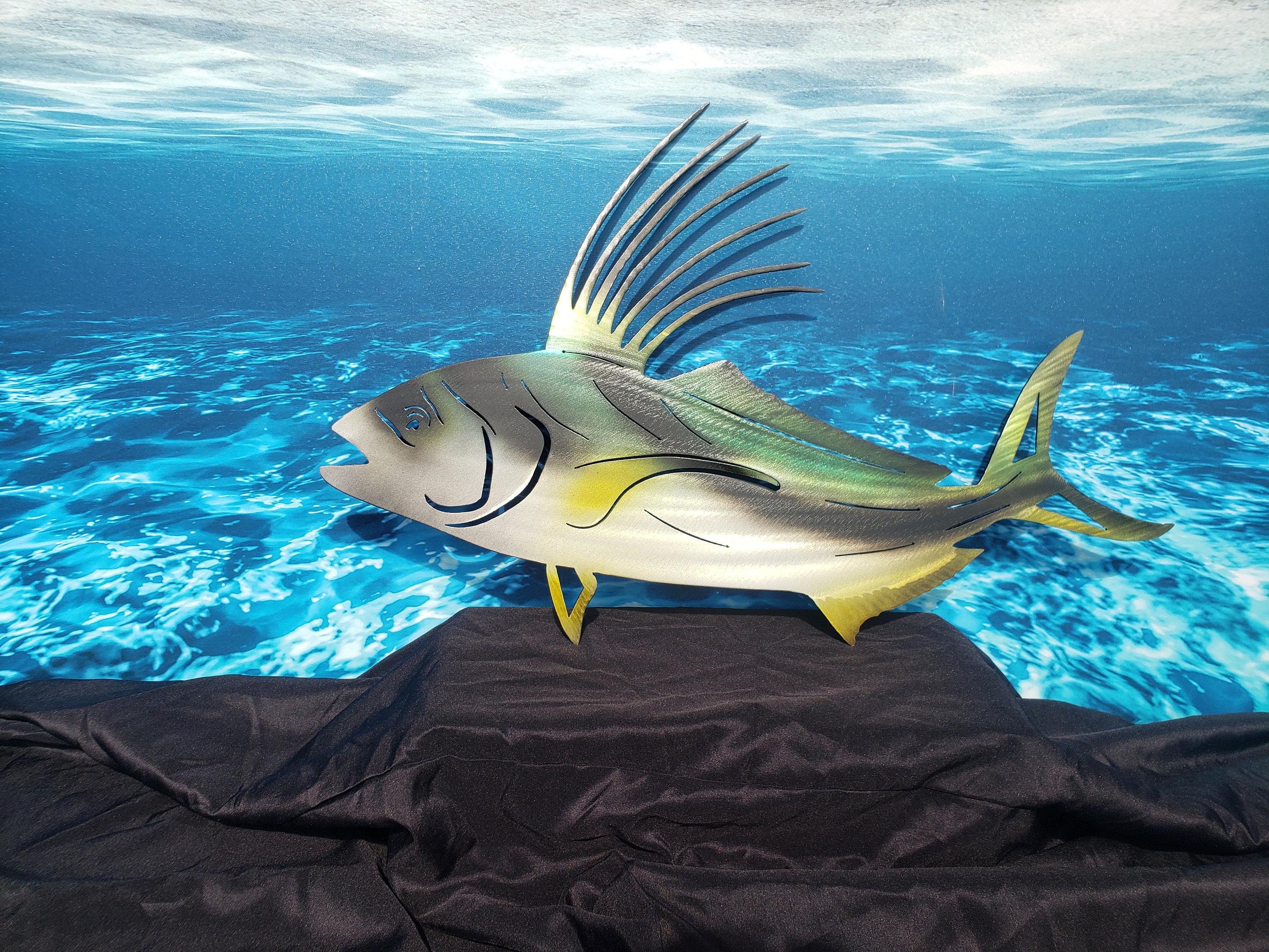 Rooster fish metal art roosterfish art wall decor Etsy