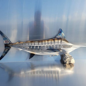 Marlin  fish metal wall art fish decor custom art work steel heat treated