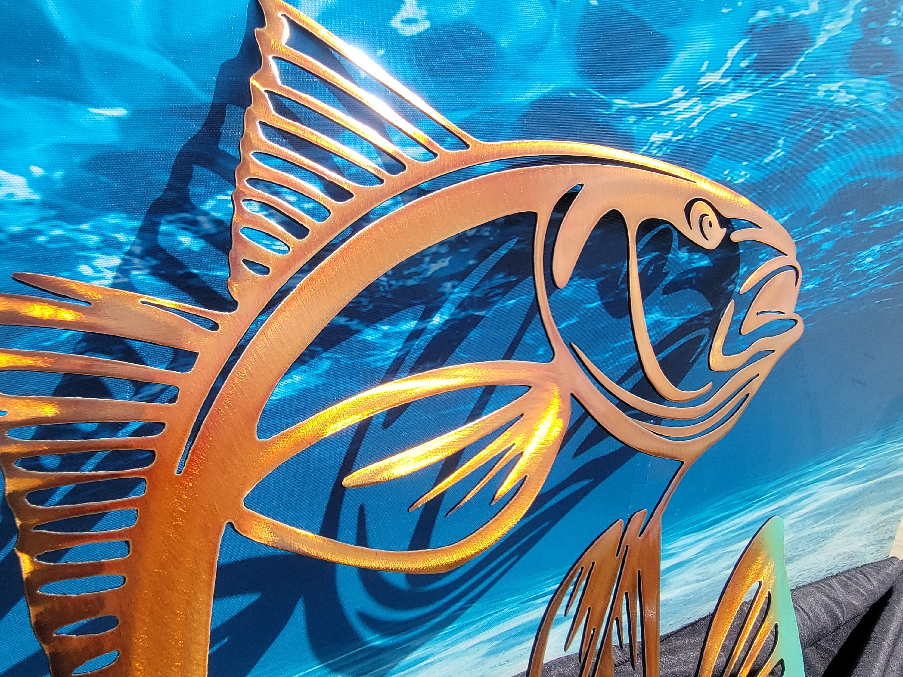 アートパネル　レッドフィッシュ Redfish Metal Wall Art: Tropical Fish Decor - Etsy
