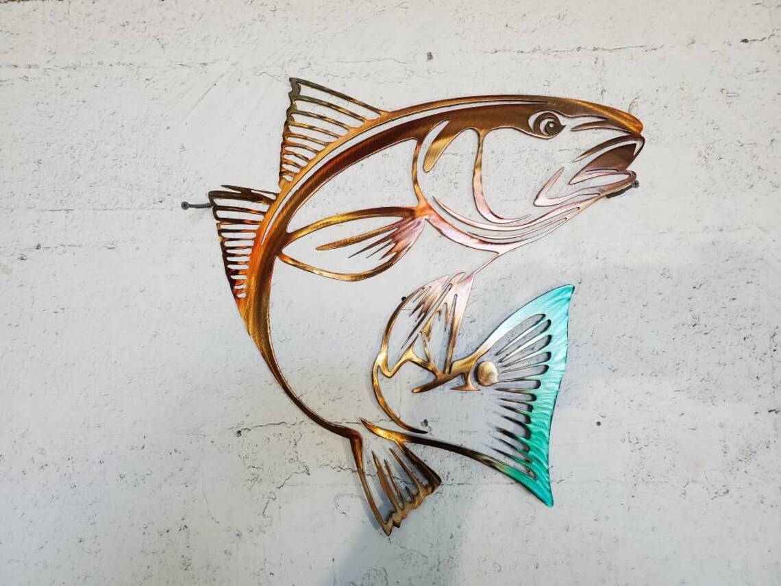 Redfish Red Drum Fish Wall Art Fish Decor Custom Art Work Etsy