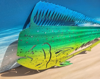Mahi mahi  dolphin dorado fish metal wall art fish decor custom art work steel or aluminum