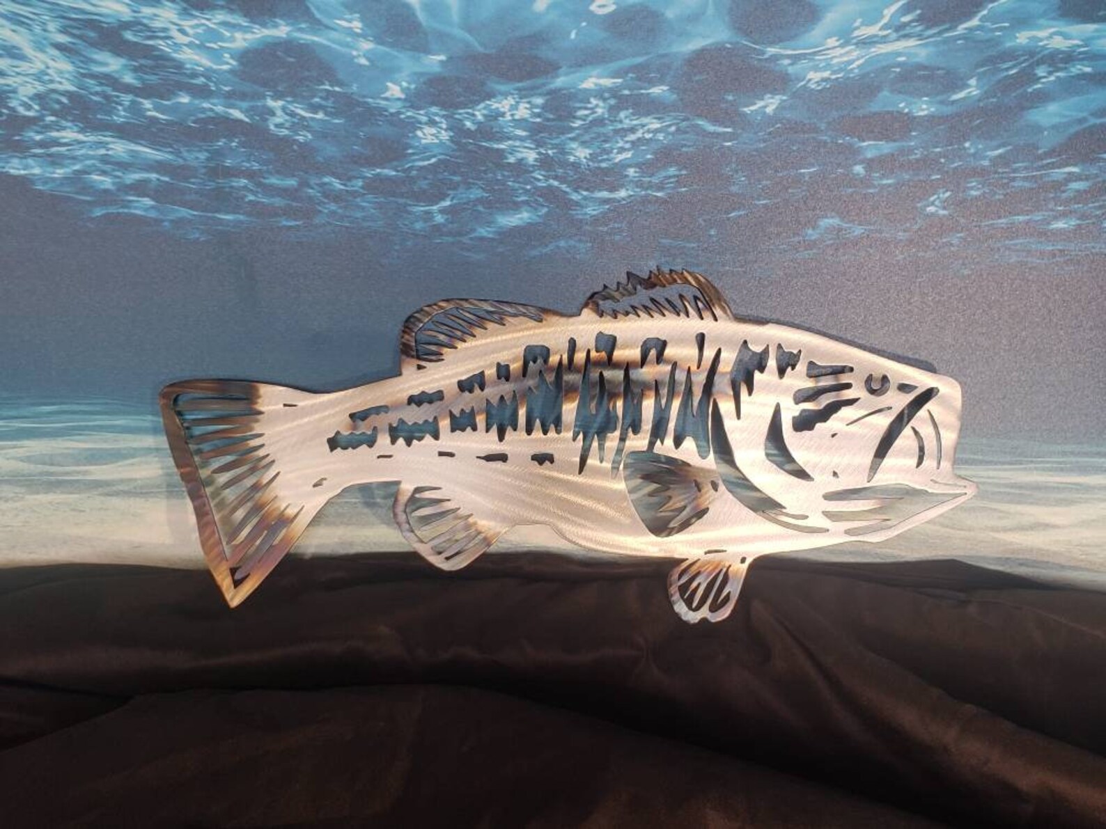 Metal art large mouth bass wall art Etsy
