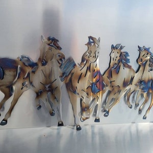 Horses running wild mustangs mustang running metal art wall art decor steel scuplture