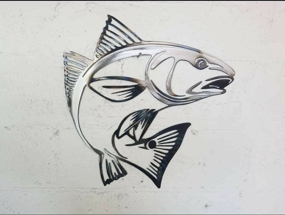 Red Fish Metal Art Fish Wall Art Metal Decor Fishing Trophies