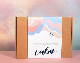 Das ruhige und selbstbewusste Self-Care-Set, Luxus-Self-Care-Geschenkset, personalisiertes Entspannungsgeschenk, Angstlinderungsset, beruhigende Produkte