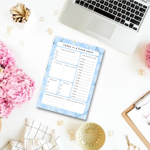 Undated Daily Self-care Planner | Gratitude journal | Aesthetic Stationery | Designer Desk Planner | Fresh start Planner | 2022 planner