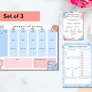 Ultieme zelfzorgset voor briefpapier, bureauplannerset van 3, briefpapierset, bureaupapier, eco-briefpapier voor studenten, studentenplanner afbeelding 4