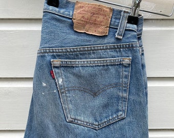 Vintage 90er Jahre: Levi's 501 Denim gebleichte Jeans – mittelblau – hergestellt in den USA (34 x 34)