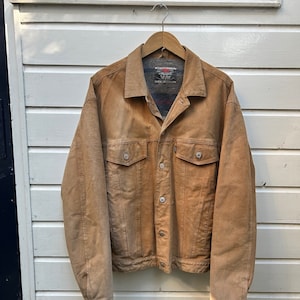 Vintage 80s: Levi's Suede Leather Type III Trucker Jacket - Golden