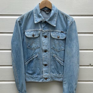 Vintage 80s: Wrangler 124MJ Denim Jacket - Light Blue - Four