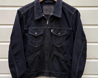 Vintage 90s: Levi's Zipped Cotton Chore Jacket - Navy Blue - 70509
