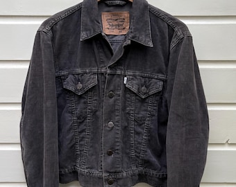 Vintage 90s: Levi's Corduroy Trucker Jacket - 70500 - Black (M) - Etsy
