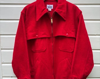 Vintage 70s Woolrich Unlined Mackinaw Cruiser Wool Buffalo Check