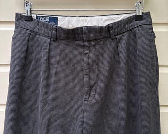 Vintage 90s: Polo by Ralph Lauren pleated houndstooth pants - 100% cotton (32/31)