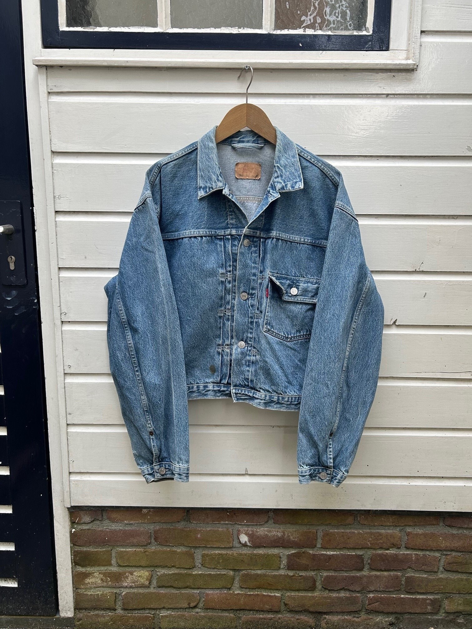 Vintage 80s: Levi's Type I Pleated Denim Jacket - Buckle Vintage 80s: Levi's Type I Pleated Denim Jacket - Buckle