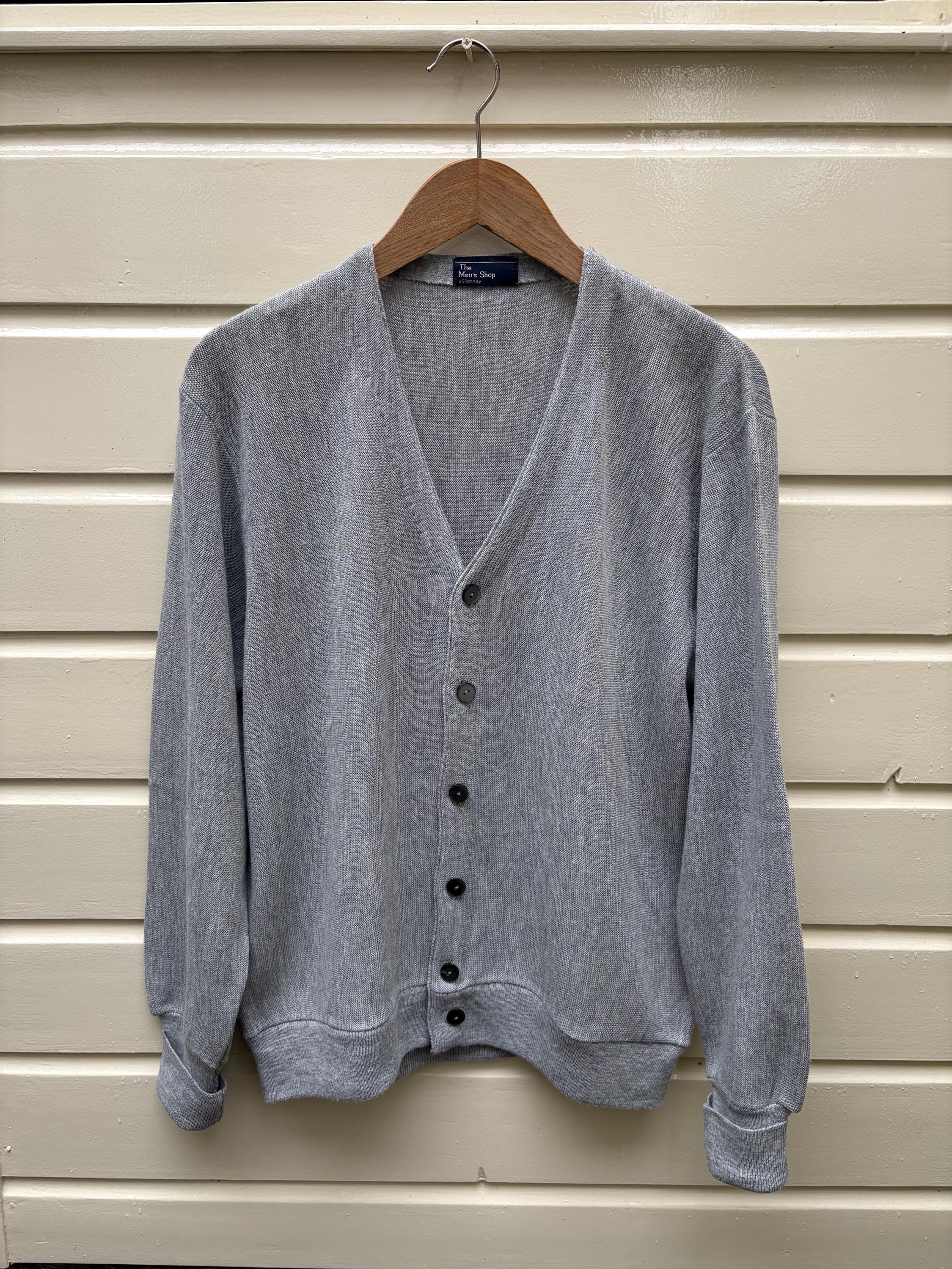 70年代ヴィンテージ：JCPenney スポーツウェア グレーカーディガン 