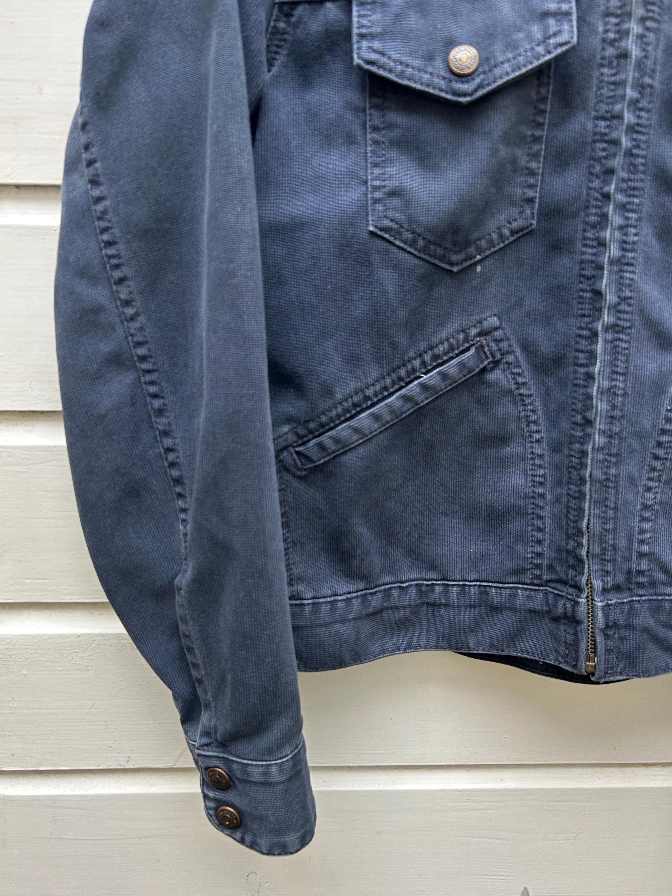 Vintage 90s: Levi's Zipped Cotton Chore Jacket - Navy Blue