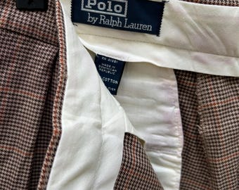Vintage 90s: Polo by Ralph Lauren Pleated Houndstooth Pants - 100