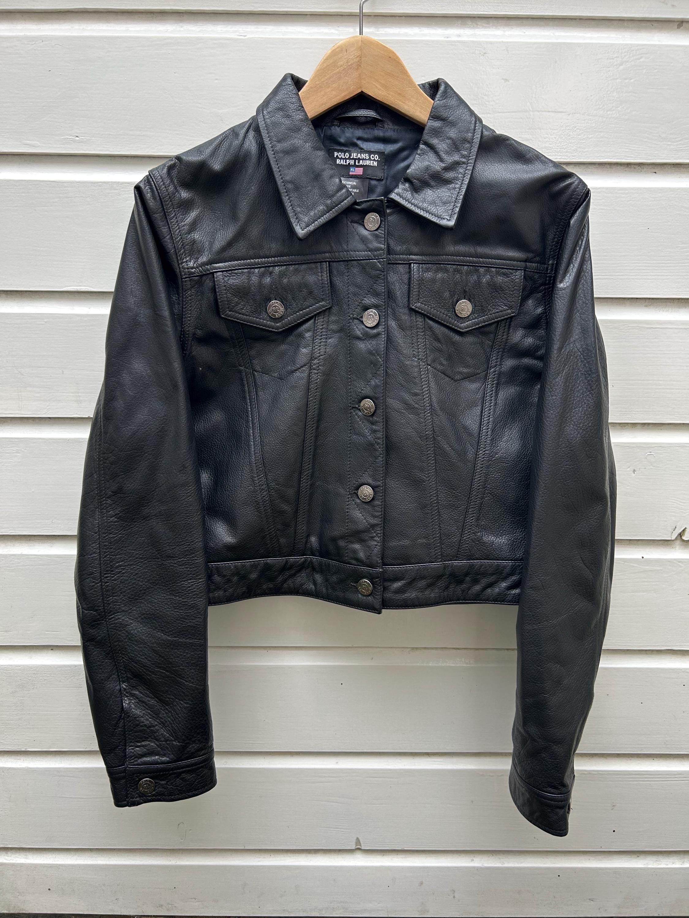 Ralph Lauren Leather Jacket - Etsy