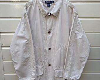 Vintage: Polo by Ralph Lauren cotton jacket  - corduroy collar - four pockets (L)