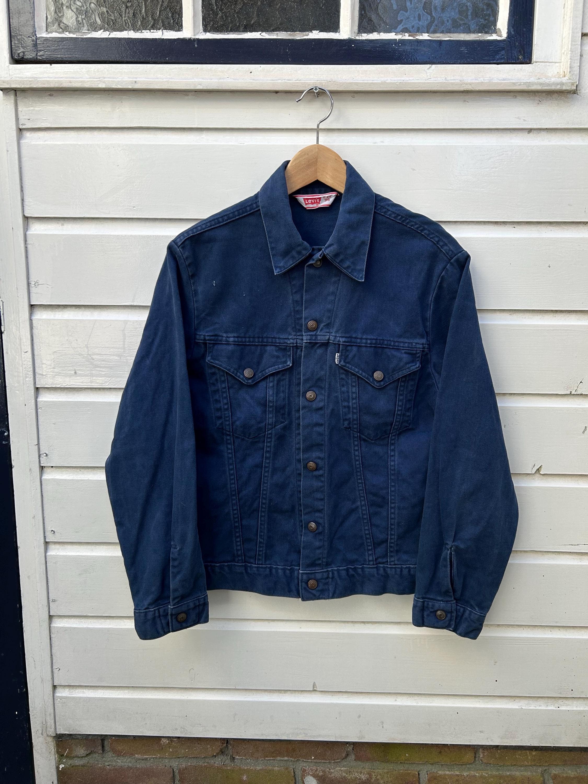 Vintage 70s: Levi's Cotton Trucker Jacket - Snap Buttons - Navy