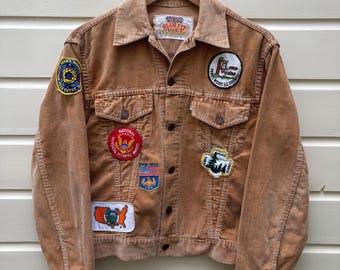 Vtg 60s Levi's Big E White Tab Corduroy Slim Fit Trucker Jacket