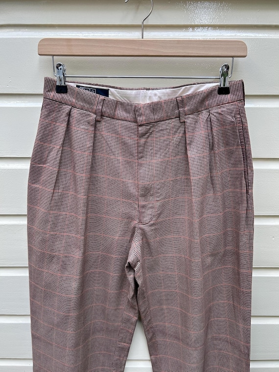 パンツ 90s Polo Ralph Lauren houndstooth slacks Vintage 90s: Polo by Ralph Lauren Pleated Houndstooth Pants - 100