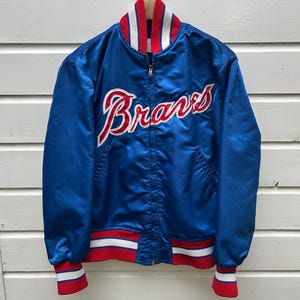 Vintage 80s: Atlanta Braves Bomberjacke mit Reißverschluss - Scott & Company - MLB Baseball - made in USA - (M)