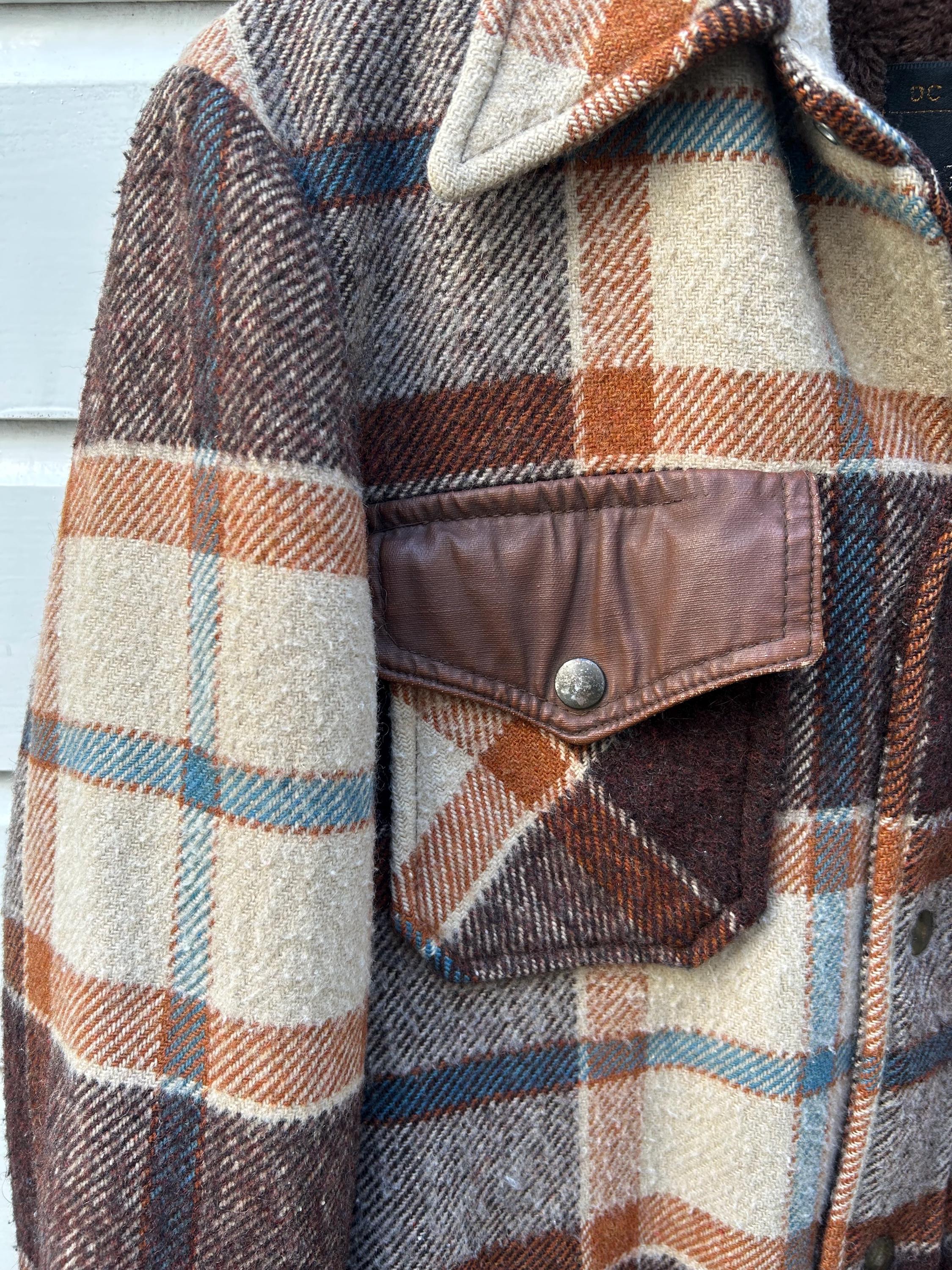 Vintage 70s: Jcpenney Tartan Check Wool Jacket - Sherpa