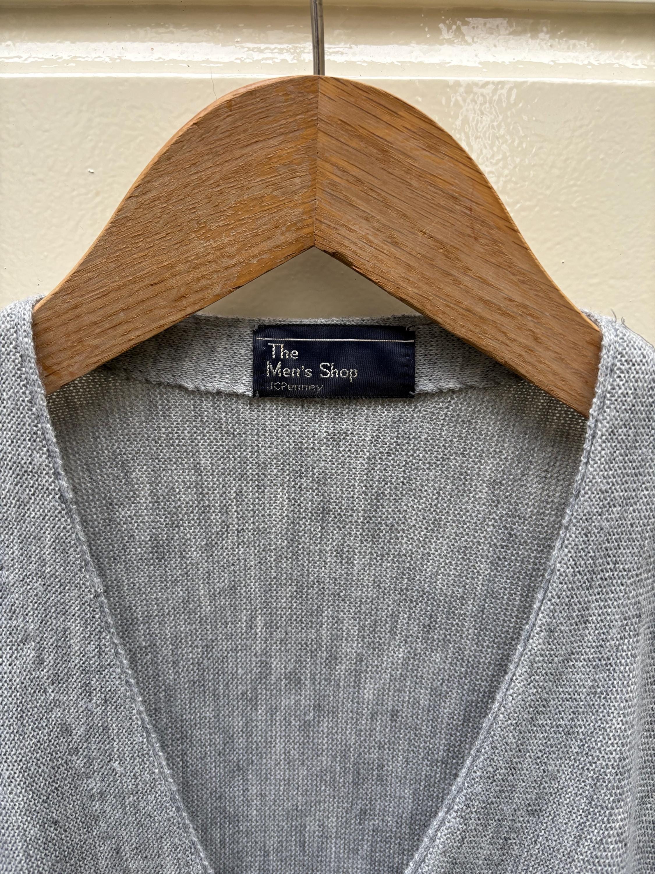 70年代ヴィンテージ：JCPenney スポーツウェア グレーカーディガン 