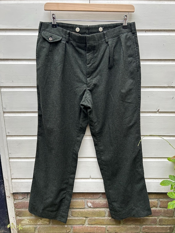 Vintage jaren 90: polo van Ralph Lauren geplooide wollen broek