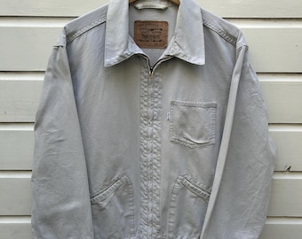 Vintage 90s: Levi's Zipped Cotton Chore Jacket - Navy Blue