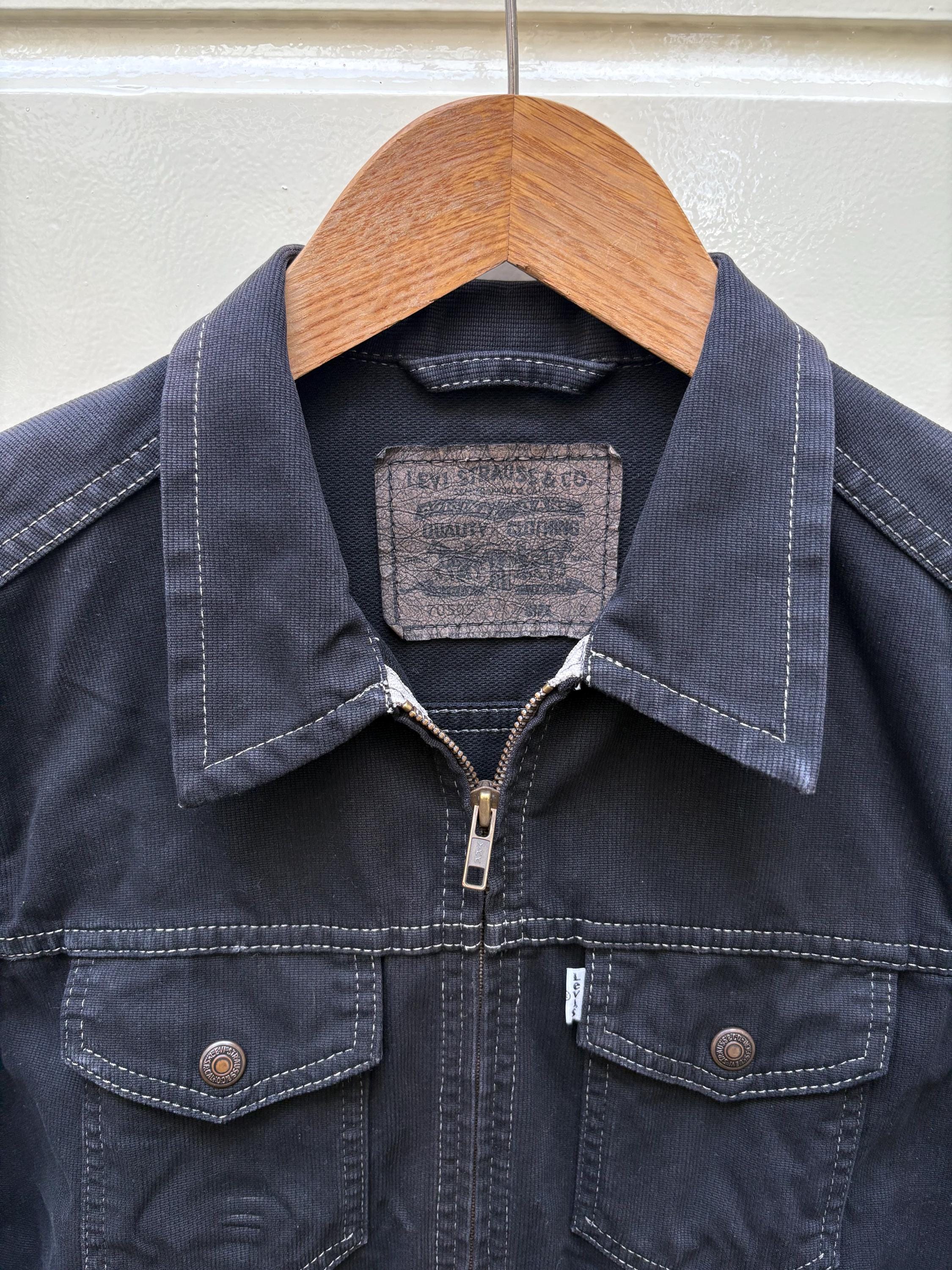 Vintage 90s: Levi's Zipped Cotton Chore Jacket - Dyed Black