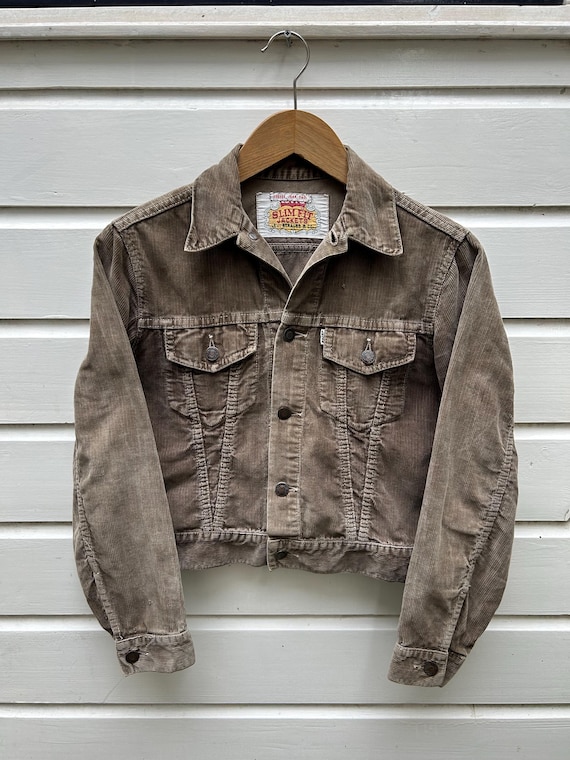 Levi's バーガンディ コーデュロイ Gジャン　60s bigE Vintage 60s: Levi's Big E Corduroy Trucker Jacket - Brown - Made