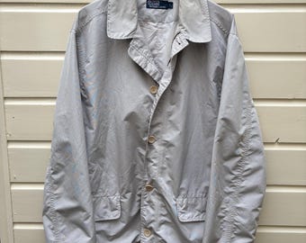 Vintage 90s: Polo by Ralph Lauren zipped trench jacket  - Gore Tex - grey color (L)