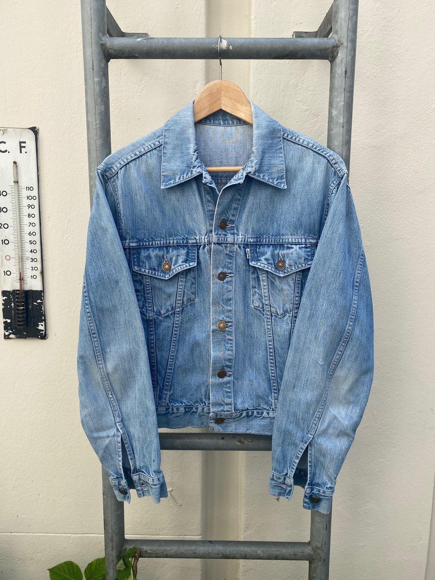 Mens Trucker lederen jas mannen - slim fit klassieke echte vintage stijl motorjas - bruin lederen jas mannen knoppen, Tan - Fernando lederen jas heren, XL