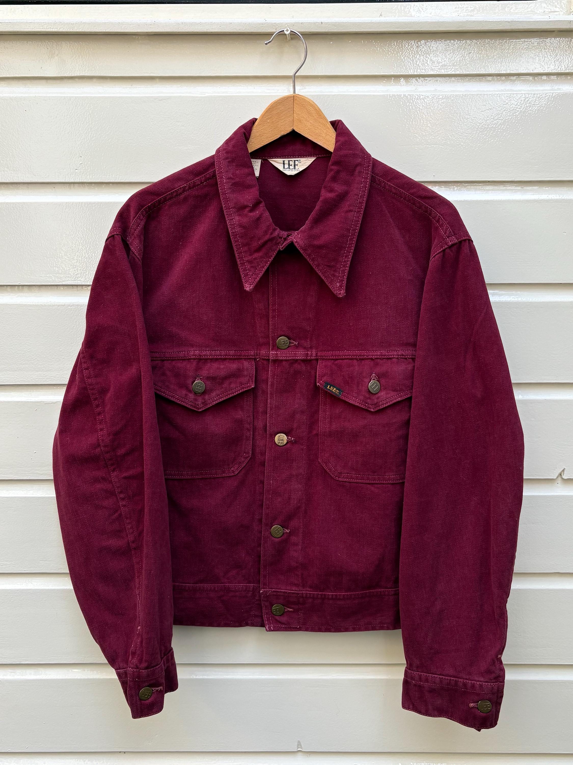 Vintage 70s: Rare Lee Rider Moleskin Jacket - Ruby Red - Made in