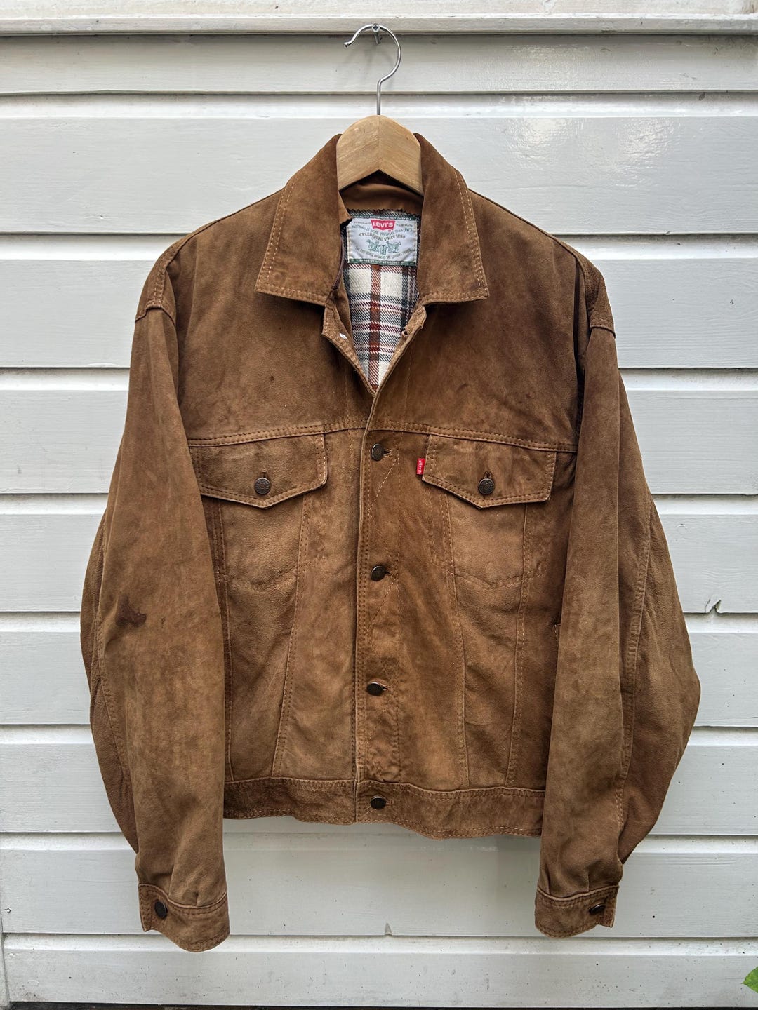 Vintage 80s: Levi's Suede Leather Type III Trucker Jacket