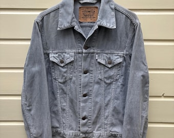 Vintage 90s: Levi's corduroy trucker jacket - 70500 - blue / grey (M)