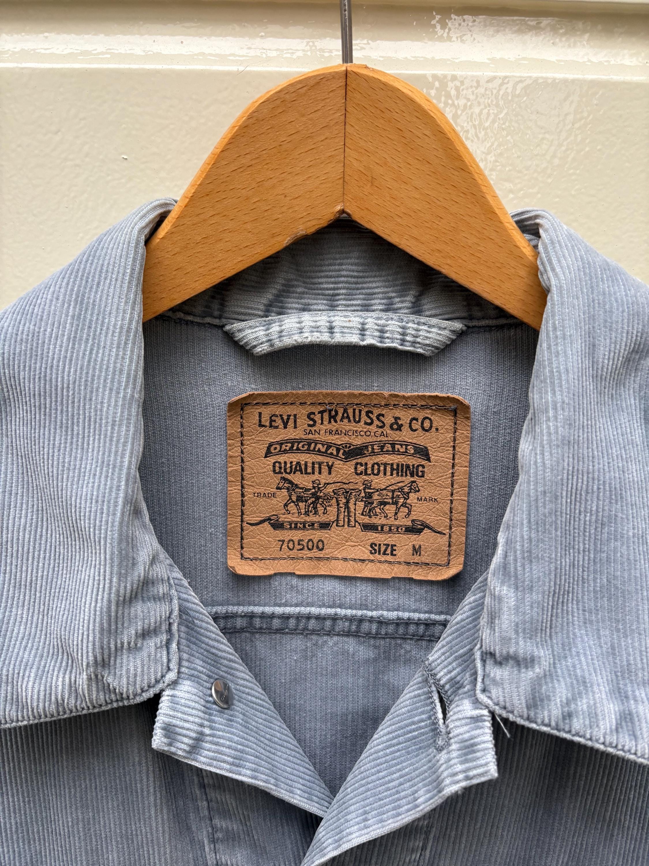 Vintage 90s: Levi's Corduroy Trucker Jacket - 70500 - Blue / Grey