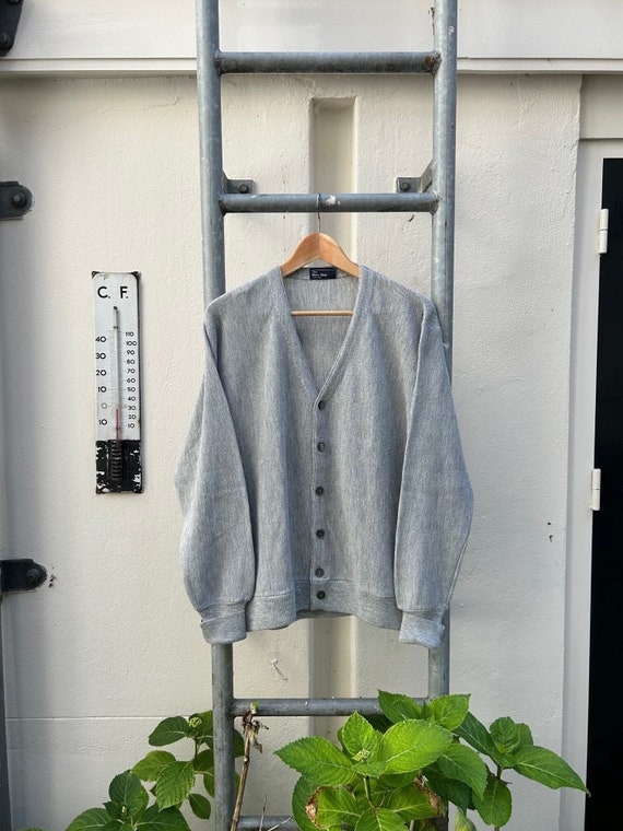 Vintage 70s: Jcpenney Sportswear Grey Cardigan - Acrylic - Made in 