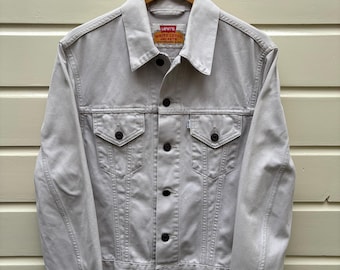 Vintage 90s: Levi's type III Cotton Trucker Jacket - white label - off white (S)