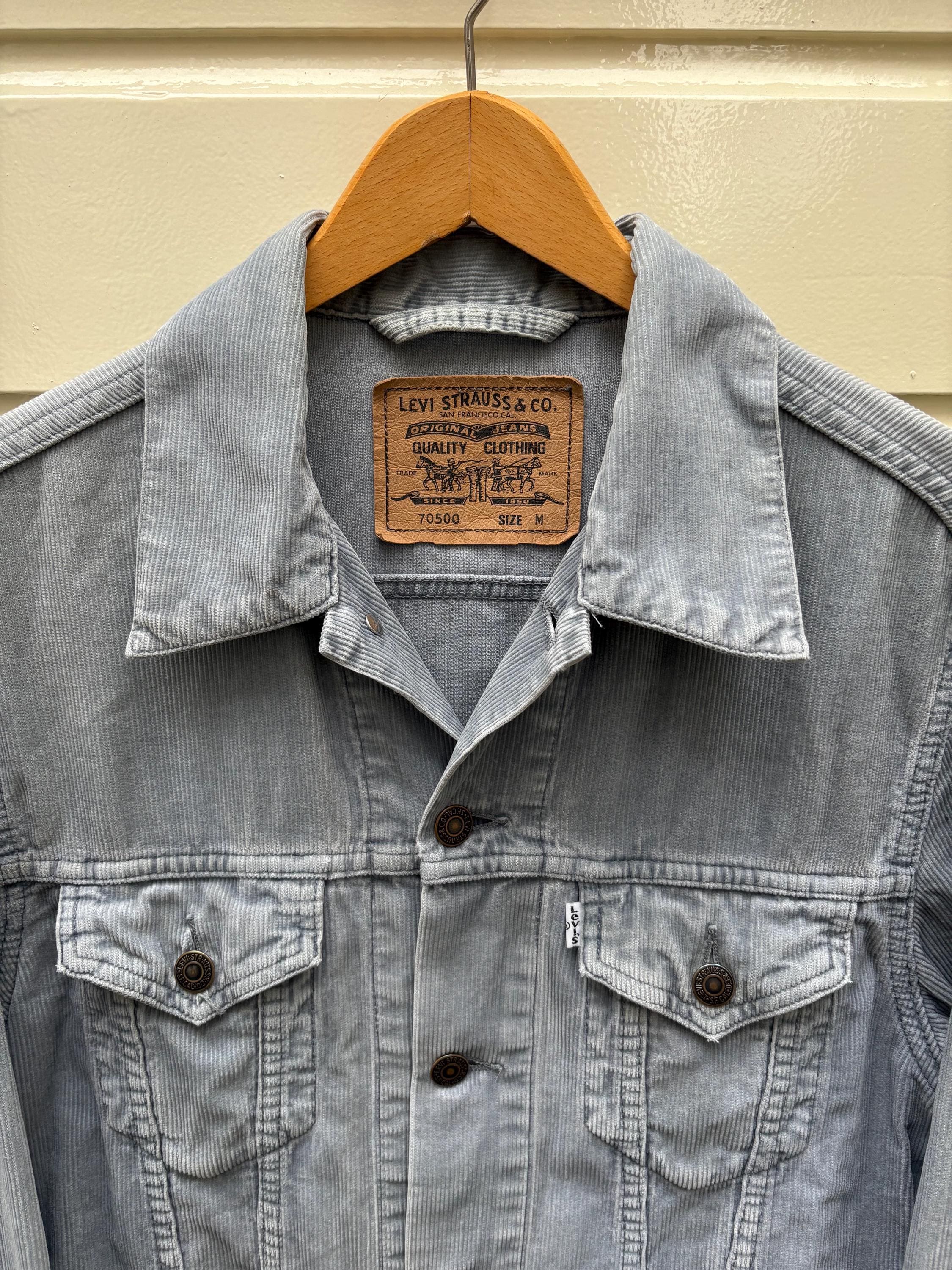 Vintage 90s: Levi's Corduroy Trucker Jacket - 70500 - Blue / Grey