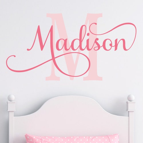 Personalized Wall Decal Girl Name Wall Decal Nursery Wall Etsy