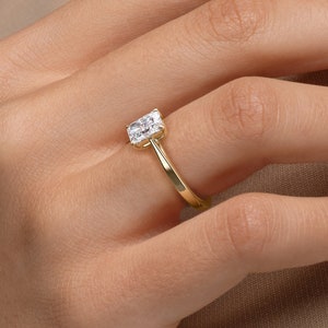 Dainty Radiant Cut 1ct Lab-Grown Diamond Engagement Ring