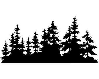 Download Tree Line Silhouette Etsy