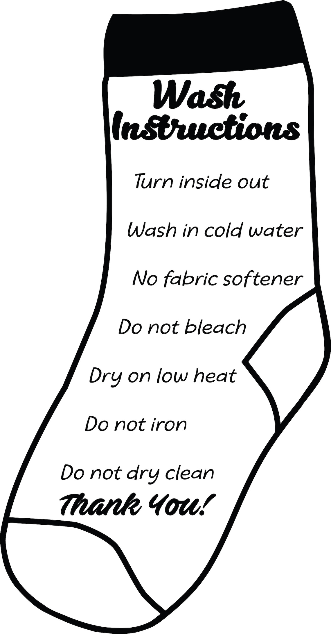 Sock washing instructions for HTV or Sublimation Etsy