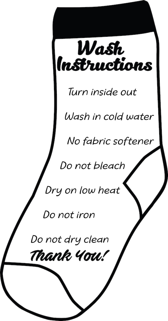 Sock Washing Instructions for HTV or Sublimation - Etsy