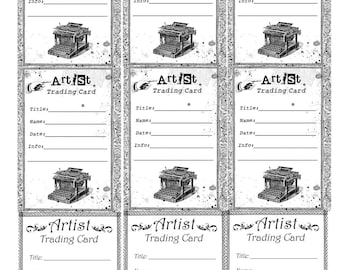 Artist Trading Card Stamp : for Art Teachers Handwritten - Etsy