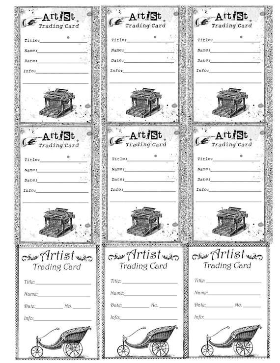 Artist Trading Card Templates Etsy